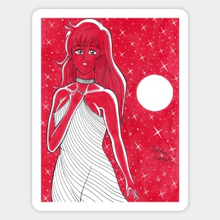 Red Sun Girl Magnet